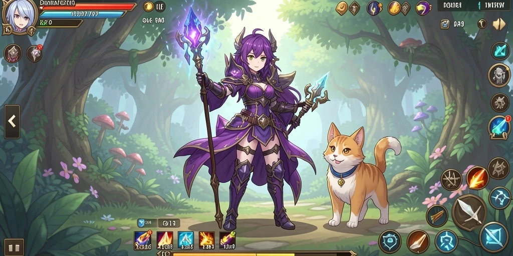 Screenshot menunjukkan tampilan layar utama dengan gulungan yang berputar.