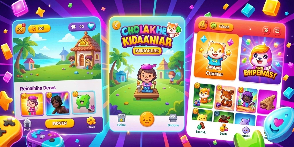 Tampilan grafis yang menarik dan warna cerah.